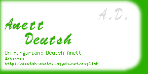anett deutsh business card